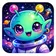 Colorful cartoon owl avatar with big eyes and a friendly expression. Perfect for user profile images.