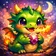 Colorful fantasy creature avatar with large, expressive eyes, intricate patterns, and vibrant colors, suitable for a profile 